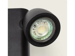 Outlet Ledkia Aplique de Pared Exterior Aluminio con Detector de Movimiento Abel Negro