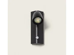 Outlet Ledkia Aplique de Pared Exterior Aluminio con Detector de Movimiento Abel Negro
