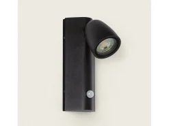 Outlet Ledkia Aplique de Pared Exterior Aluminio con Detector de Movimiento Abel Negro