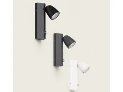 Outlet Ledkia Aplique de Pared Exterior Aluminio con Detector de Movimiento Abel Negro