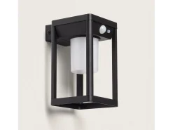 Ledkia Aplique de Pared Exterior Solar LED 2,5W Aluminio con Sensor de Movimiento Devah Negro Hot
