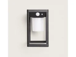 Ledkia Aplique de Pared Exterior Solar LED 2,5W Aluminio con Sensor de Movimiento Devah Negro Hot