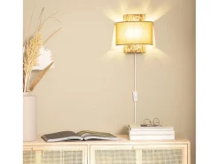 Ledkia Aplique Para Pared-Aplique de Pared Fibras Naturales Orleans Celadón Verde