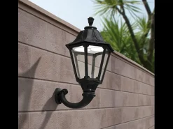 Aplique Para Pared-Aplique de pared Indura big 6 clásico -alt. 63 cm -e27 42w -resina -IP55 - Negro