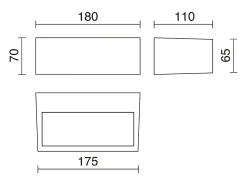 Aplique de pared IONA estilo moderno - L. 18 cm - LED SMD 13W- 1200lm y 3000K - aluminio y - IP44 - up&down Blanco