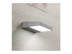 New Aplique de pared LED Giro - 14 W, 3000 K, regulable 340°, 1120 lm, IP54, 15 x 5 x 16 cm, claro - Perenz Gris