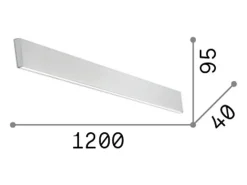 Hot Ideal Lux Aplique de pared LED integrado lineal decorativo , 3000K Negro