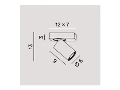 New Aplique de pared LED ODDY orientable redondo 1xGu10 Perenz Negro