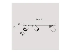 Aplique de pared LED ODDY orientable redondo 3xGu10 Perenz Negro Clearance