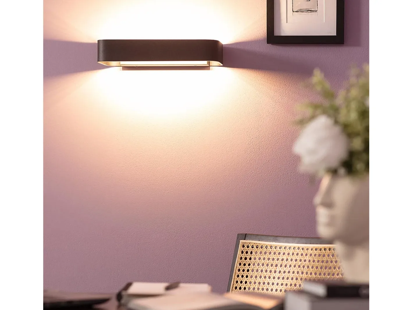 Clearance Ledkia Aplique de Pared LED 9W de Aluminio Deves 2700K Blanco Cálido Negro