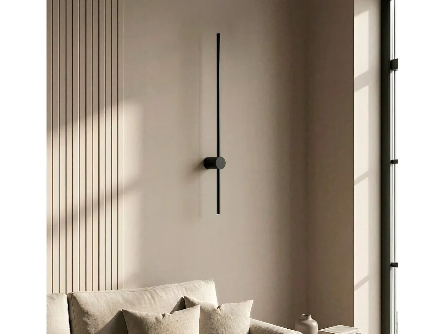 Discount Ledkia Aplique de Pared Lineal LED 15W de Metal Big DeLux Negro