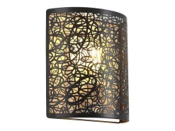 Aplique de pared modelo Gael acabado negro-oro 23cm(alto)23 cm(ancho)9 cm(largo) Amarillo Outlet