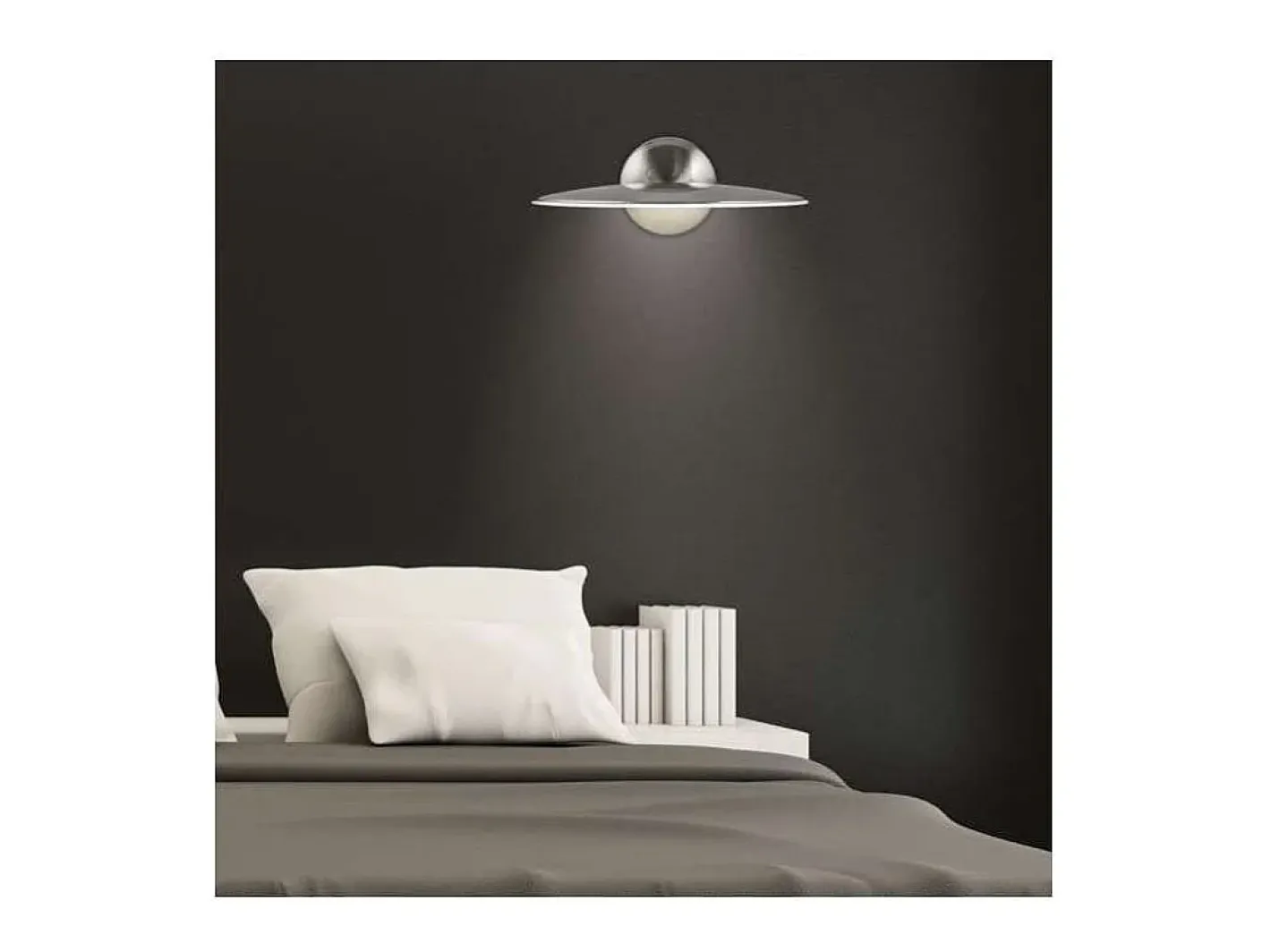 Aplique Para Pared-Aplique de pared modelo Nube acabado niquel satinado 10 cm(alto) 30 cm(ancho) 23 cm (fondo Gris