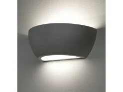 Clearance Aplique de pared moderno en cerámica blanca minimalista Salem Cobrizo