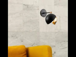 Concept-Usine Aplique de pared negra y dorada de metal ROMY - Diseño elegante esférico Negro Sale