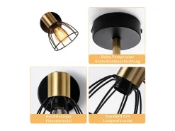 Outlet NETTLIFE Aplique de pared para interior , estilo vintage, , foco de pared de una bombilla, lámpara de pasillo, casquillo E14 (bombilla no incluida) Negro