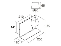 Aplique Para Pared-Aplique de pared SERENE estilo moderno - LED SMD 6W - 732lm Y 3K - IP20 - 350º - on&off y USB - LEFT -acero y Negro