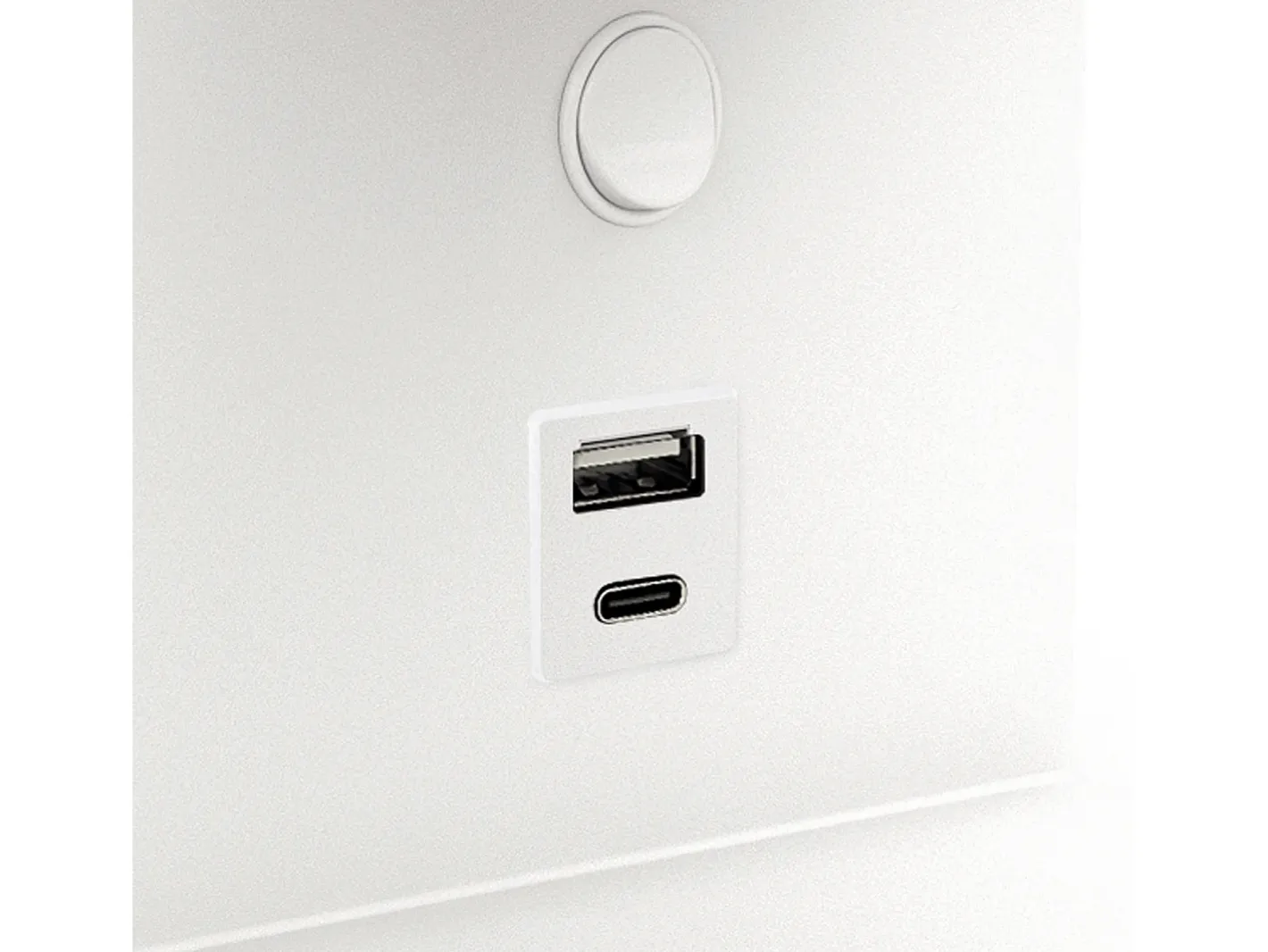 Aplique Para Pared-Aplique de pared SERENE estilo moderno - LED SMD 6W - 732lm Y 3K - IP20 - 350º - on&off y USB - LEFT -acero y Negro