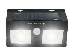 7H SEVENON Iluminación Exterior-Aplique de Pared Solar LED 2 Luces con Sensor Crepuscular y Movimiento 7500K 20000H 7hSevenOn Negro