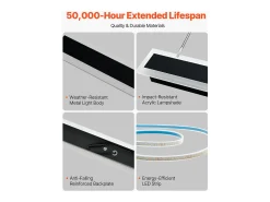 Best Aplique de Pared SucceBuy de Exterior, 10 W, Iluminación Exterior de Pared, Lote de 2, Apliques de Pared Modernos LED, 1 m, Blanco Cálido 3000 K, Estanco IP65 Negro