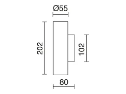 Aplique de pared TANIA estilo moderno - Alt. 20,2 cm - 2X GU10 50W- up&down - acero y - IP20 Negro