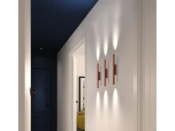 Aplique de pared TANIA estilo moderno - Alt. 40,8 cm - 2x LED SMD 4W - 400lm y 3K- up&down - acero y - IP40 Negro Sale