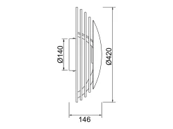 Aplique de pared TEC estilo escandinavo y moderno en madera - D. ø42 cm - GX53 LED T2 - 10W - 1200lm - 3000k - IP20 Marru00f3n Best