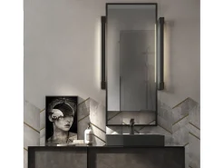 Aplique de pared TILT estilo moderno - L.90 cm- LED SMD 30W - 3745 lm y 4K 270 grados - aluminio y - IP44 Negro
