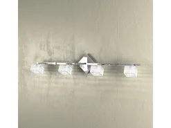 Aplique de pared Toplight Metropolitan de 4 luces con casquillo G9, estructura cromada y cristal trabajado, diseño moderno 80x10x18cm Plateado Clearance