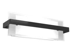 Aplique Para Pared-Aplique de pared Toplight Cross de 2 luces con casquillo E27, estructura en blanco y , diseño moderno 44x12x15cm Negro