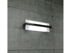 Aplique Para Pared-Aplique de pared Toplight Cross de 2 luces con casquillo E27, estructura en blanco y , diseño moderno 44x12x15cm Negro