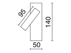 Aplique Para Pared-Aplique de pared TOSACANA de estilo moderno y versátil - Alt. 14 cm - LED SMD 3W - 200lm y 3k - 90º y 180º - on&off - IP20 - acero y Negro
