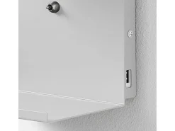 Aplique de pared USB en metal blanco y tela Hamie White Cobrizo Sale