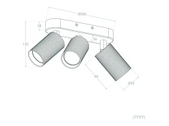 New Ledkia Aplique de Techo Aluminio Aritz 3 Foco Blanco