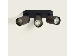 Ledkia Aplique Para Pared-Aplique de Techo Aluminio Aritz 3 Foco Negro