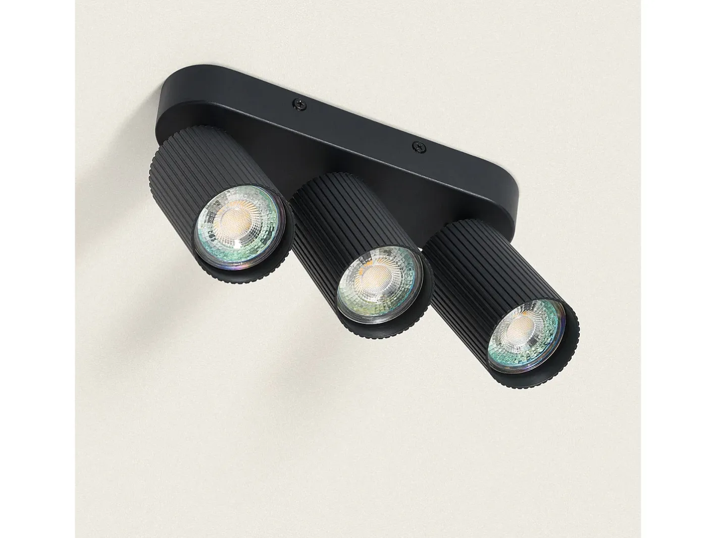 Ledkia Aplique Para Pared-Aplique de Techo Aluminio Aritz 3 Foco Negro