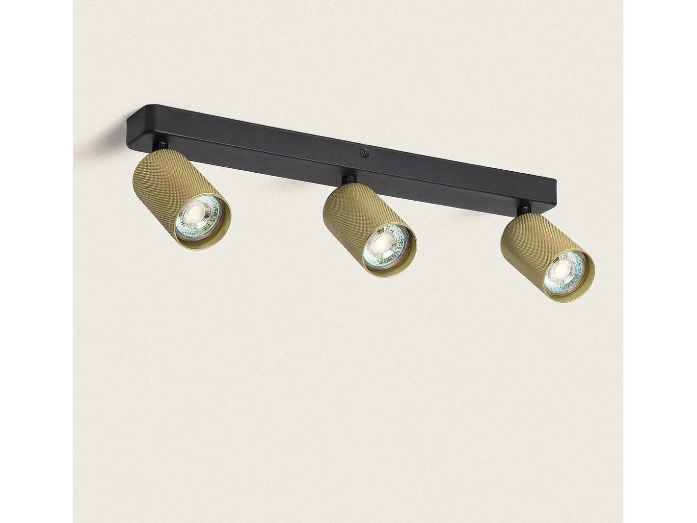 Ledkia Iluminación Exterior-Aplique de Techo Aluminio Breixo 3 Focos Dorado Multicolor