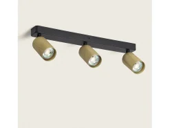 Ledkia Iluminación Exterior-Aplique de Techo Aluminio Breixo 3 Focos Dorado Multicolor