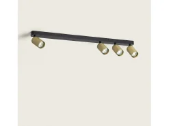 Discount Ledkia Aplique de Techo Aluminio Breixo 4 Focos Dorado