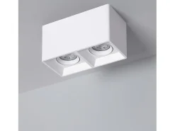 Ledkia Aplique de Techo Cuadrado Doble con Bombilla GU10 Space 2700K Cálido Blanco Best