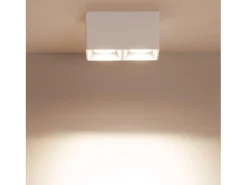 Ledkia Aplique de Techo Cuadrado Doble con Bombilla GU10 Space 2700K Cálido Blanco Best