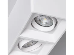 Ledkia Aplique de Techo Cuadrado Doble con Bombilla GU10 Space 2700K Cálido Blanco Best