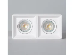 Ledkia Aplique de Techo Cuadrado Doble con Bombilla GU10 Space 2700K Cálido Blanco Best