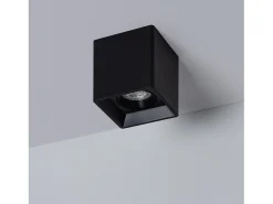 Ledkia Aplique de Techo Cuadrado con Bombilla GU10 Space 2700K Blanco Cálido Negro