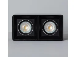 New Ledkia Aplique de Techo Cuadrado Doble con Bombilla GU10 Space 6000K Blanco Frío Negro