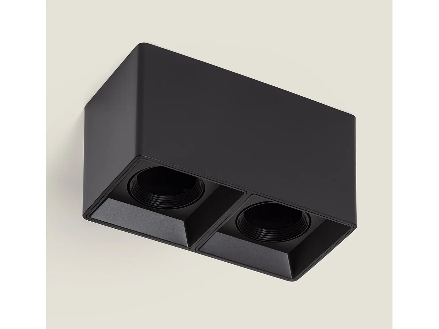 Ledkia Aplique de Techo Cuadrado Doble Space Negro New