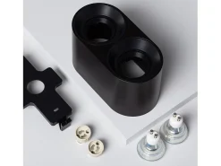 Ledkia Plafón-Aplique de Techo Doble con Bombilla GU10 Space 2700K Blanco Cálido Negro