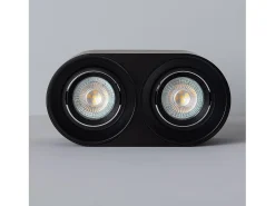 Ledkia Plafón-Aplique de Techo Doble con Bombilla GU10 Space 2700K Blanco Cálido Negro