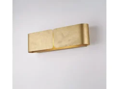 Hot Aplique Hug con difusor cortado a láser en hierro lacado en blanco con dec. Oro antiguo 2 luces .45 P.10 BL316-AP2-ORO Dorado