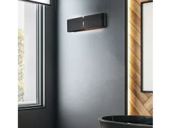 Aplique Para Pared-Aplique Hug con difusor cortado a láser en hierro lacado 2 luces .45 D.10 BL316-AP2-NR Negro
